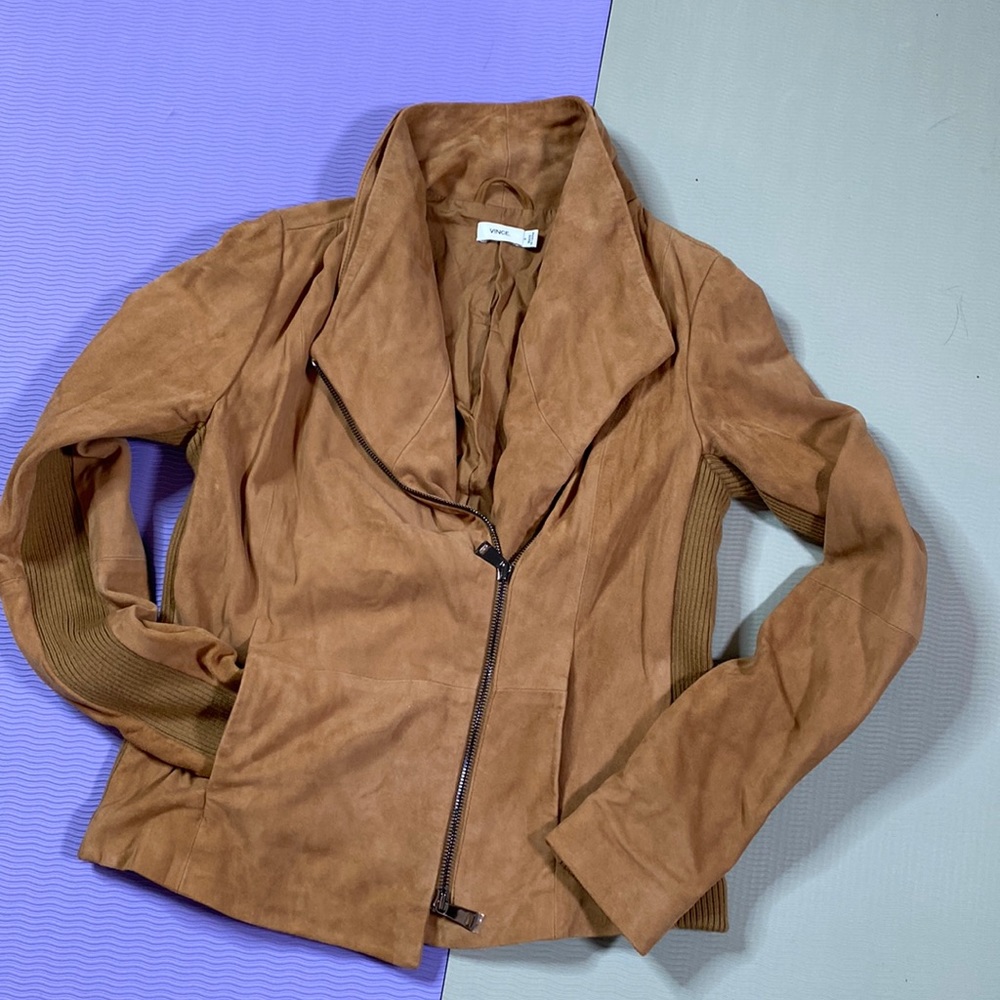 Vince Goat Leather Biker Jacket.